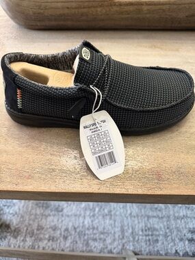 Hey Dude Black Wally Slip-On Knit Loafers